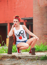 Load image into Gallery viewer, Love Panda White Tank Top
